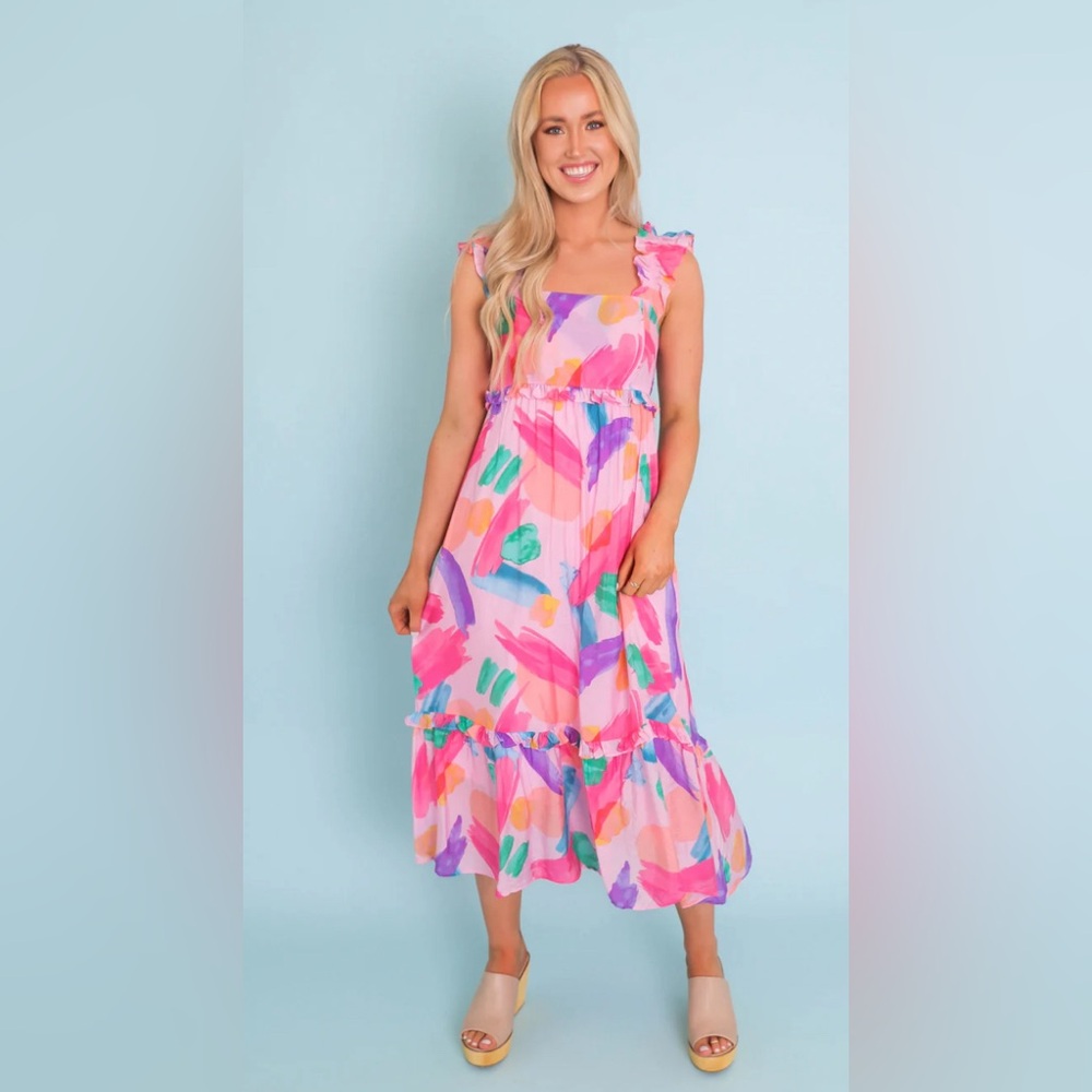 The world is my canvas colorful midi dress